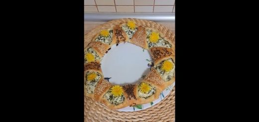 Spring Dough Wreath with Cheese and Swiss Chard