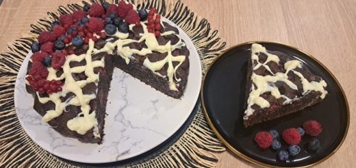 Poppy Seed Cake with Raspberries and White Chocolate