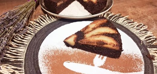 Flourless Chocolate Almond Cake with Pears